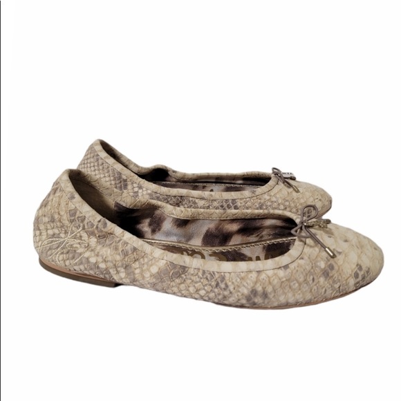 Sam Edelman Shoes - Sam Edelman Felicia Snake Embossed Ballet Leather Flats Shoes
Size 7.5